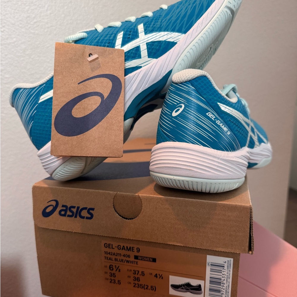 ASICS Gel-Game 9 Teal Blue Tennis Shoes- NWT